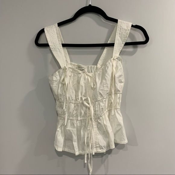 Moon River Tops - Moon river scrunch tank white